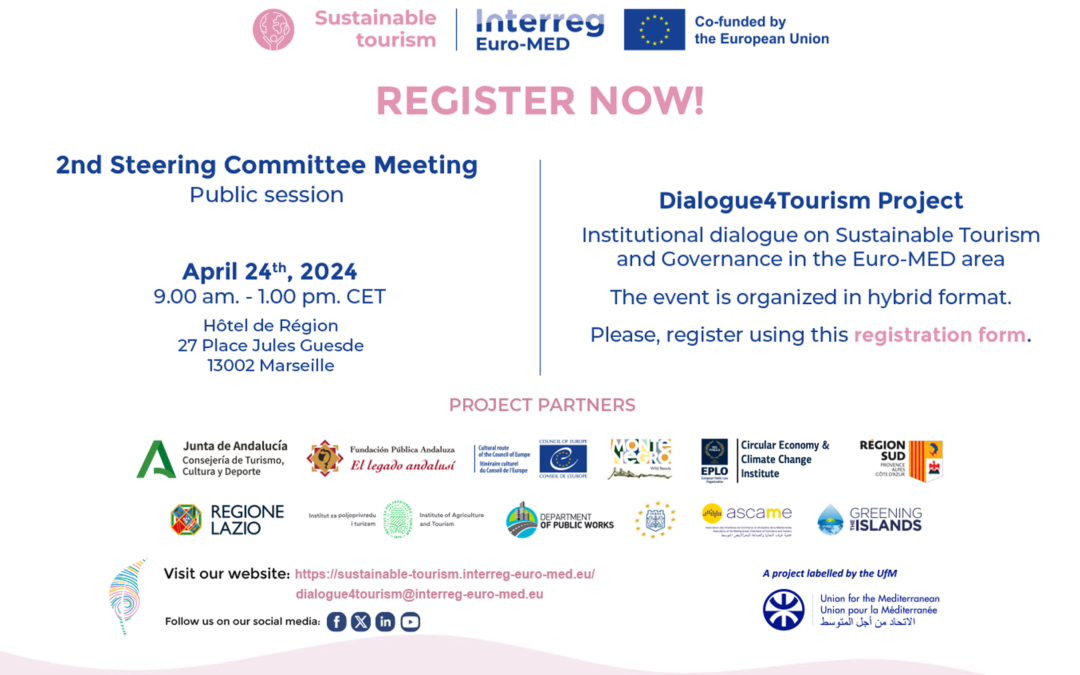 Save the Date for the Official Session of the 2nd SCM – Dialogue4Tourism Project // April 24th, 2024
